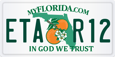 FL license plate ETAR12