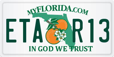FL license plate ETAR13