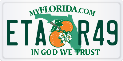 FL license plate ETAR49