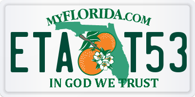 FL license plate ETAT53