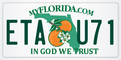 FL license plate ETAU71