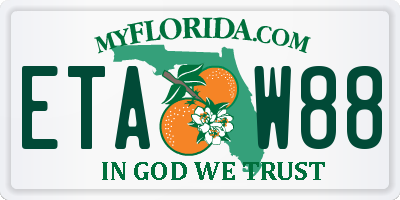 FL license plate ETAW88