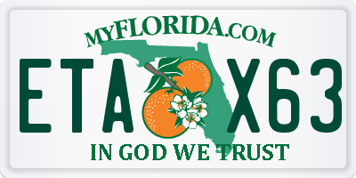 FL license plate ETAX63