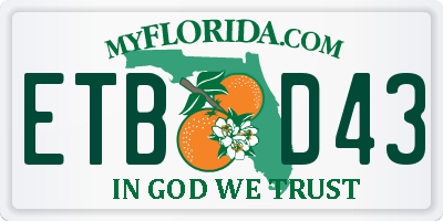 FL license plate ETBD43