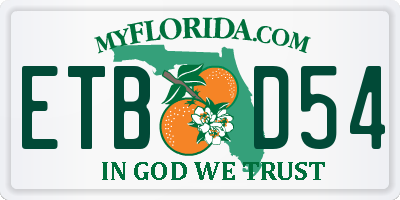 FL license plate ETBD54