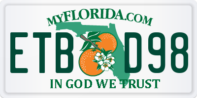 FL license plate ETBD98