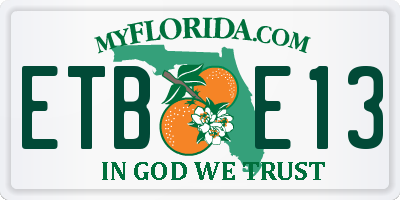 FL license plate ETBE13