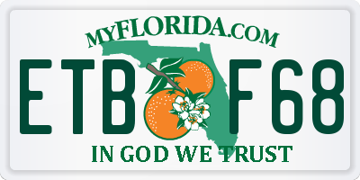 FL license plate ETBF68