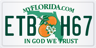 FL license plate ETBH67