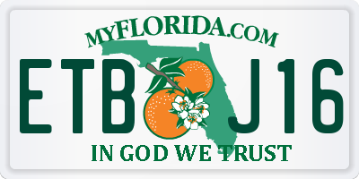 FL license plate ETBJ16