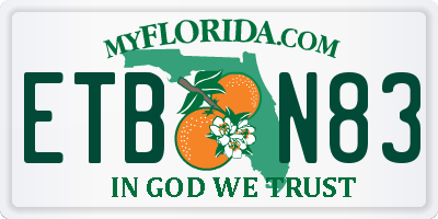 FL license plate ETBN83
