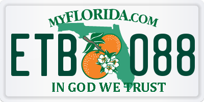 FL license plate ETBO88