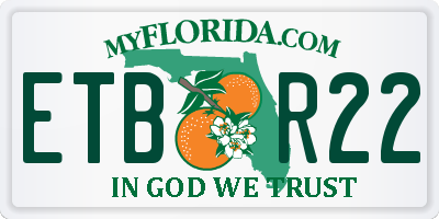 FL license plate ETBR22