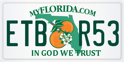 FL license plate ETBR53