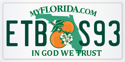 FL license plate ETBS93