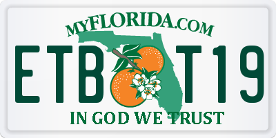 FL license plate ETBT19