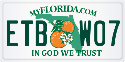 FL license plate ETBW07