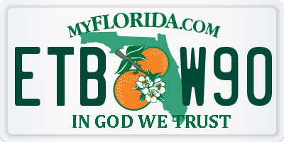 FL license plate ETBW90