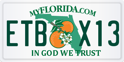 FL license plate ETBX13