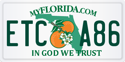 FL license plate ETCA86