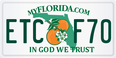 FL license plate ETCF70
