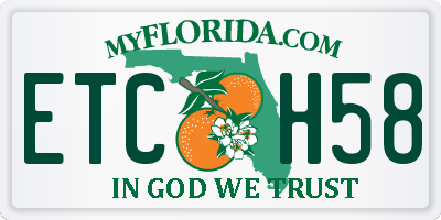 FL license plate ETCH58