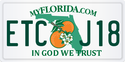 FL license plate ETCJ18