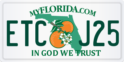 FL license plate ETCJ25