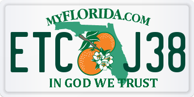 FL license plate ETCJ38