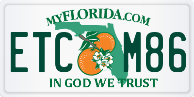 FL license plate ETCM86