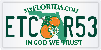 FL license plate ETCR53
