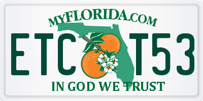 FL license plate ETCT53