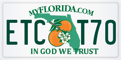 FL license plate ETCT70