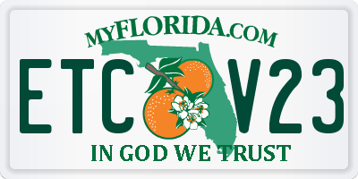 FL license plate ETCV23