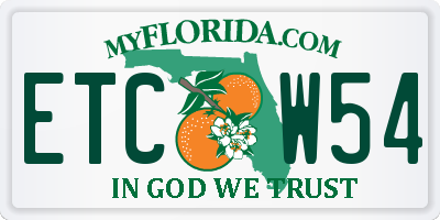 FL license plate ETCW54