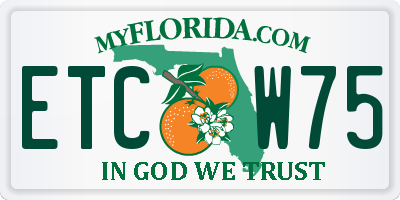 FL license plate ETCW75