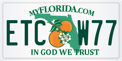 FL license plate ETCW77