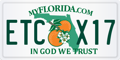 FL license plate ETCX17