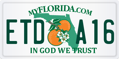 FL license plate ETDA16
