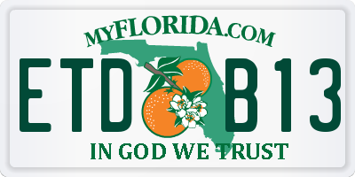 FL license plate ETDB13