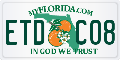 FL license plate ETDC08