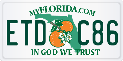 FL license plate ETDC86
