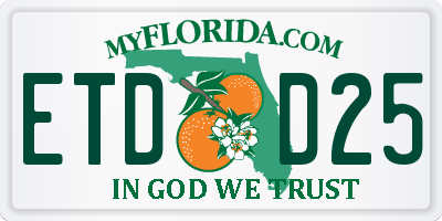FL license plate ETDD25