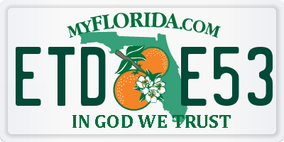 FL license plate ETDE53
