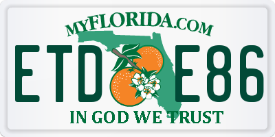 FL license plate ETDE86