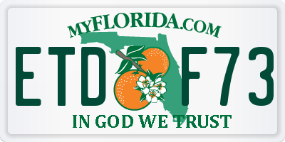 FL license plate ETDF73