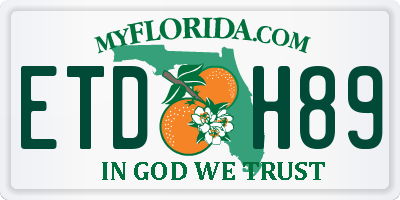 FL license plate ETDH89