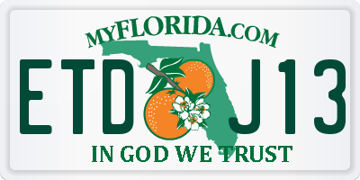 FL license plate ETDJ13