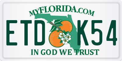 FL license plate ETDK54