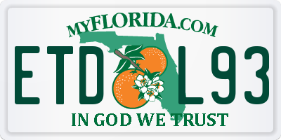 FL license plate ETDL93